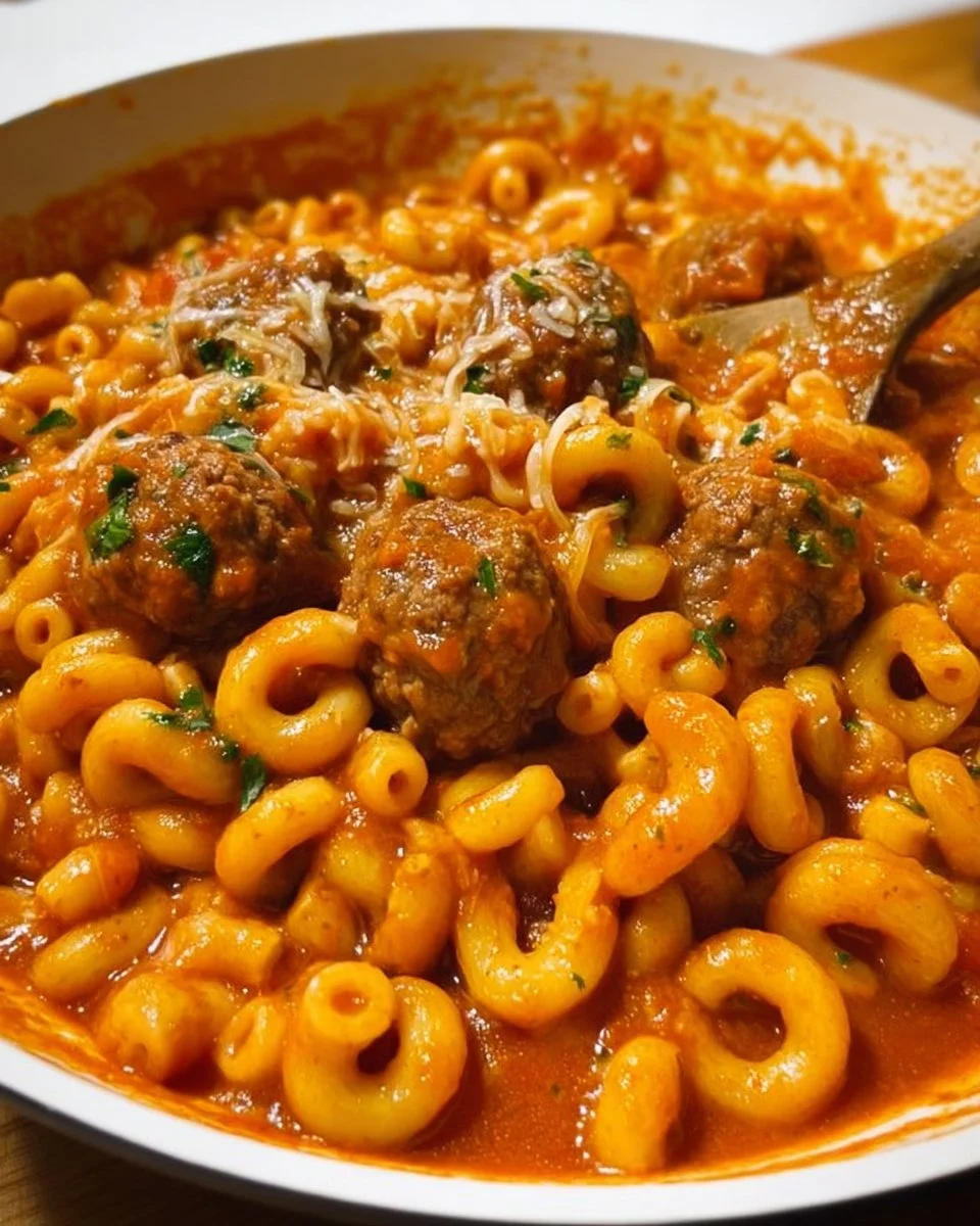 Homemade Spaghettios with Meatballs