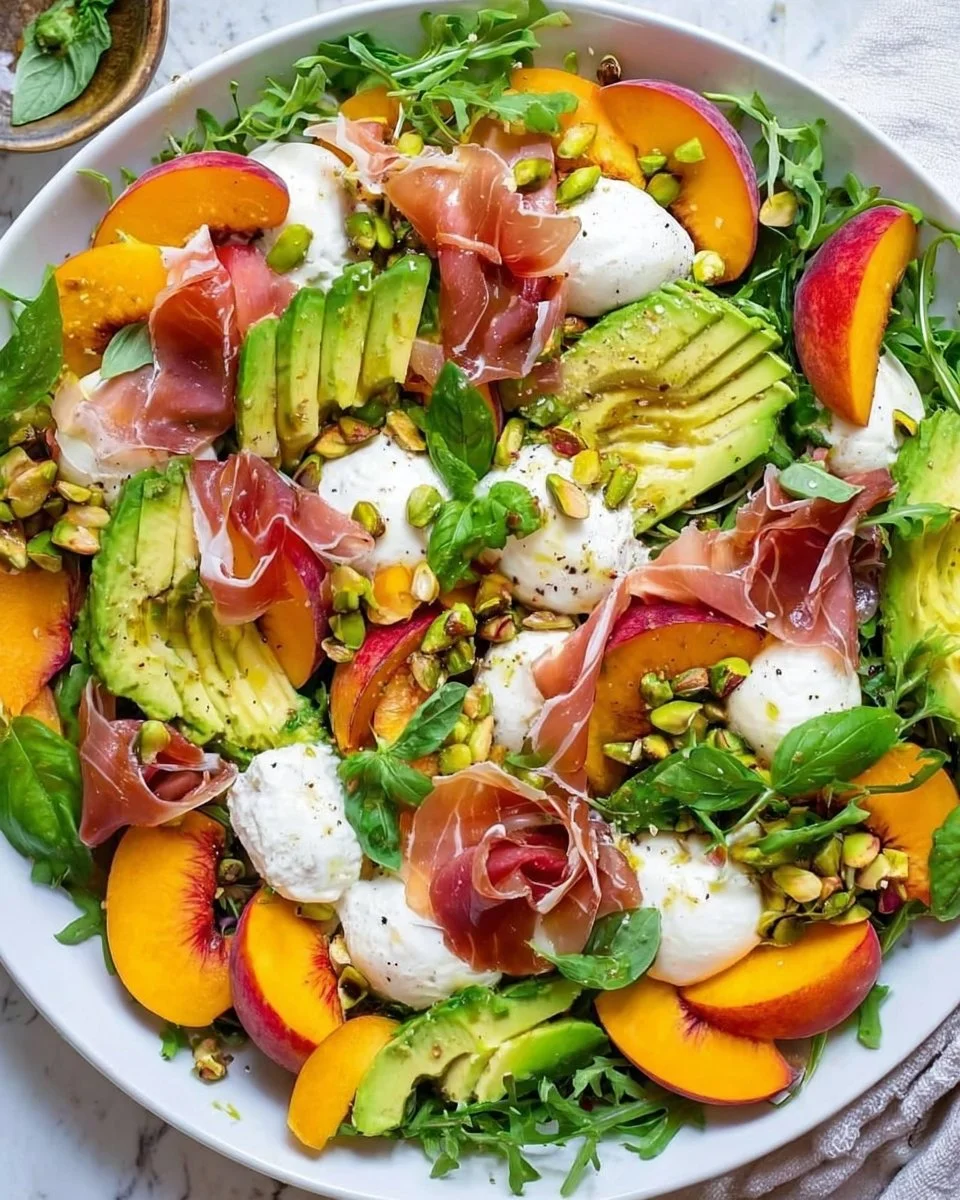 Prosciutto &amp; Burrata Peach Salad Recipe
