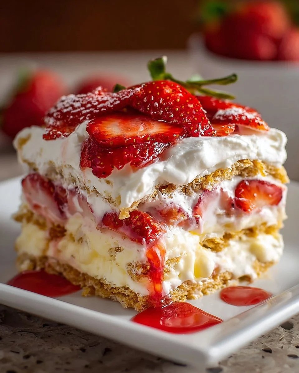 Strawberry Eclair Cake