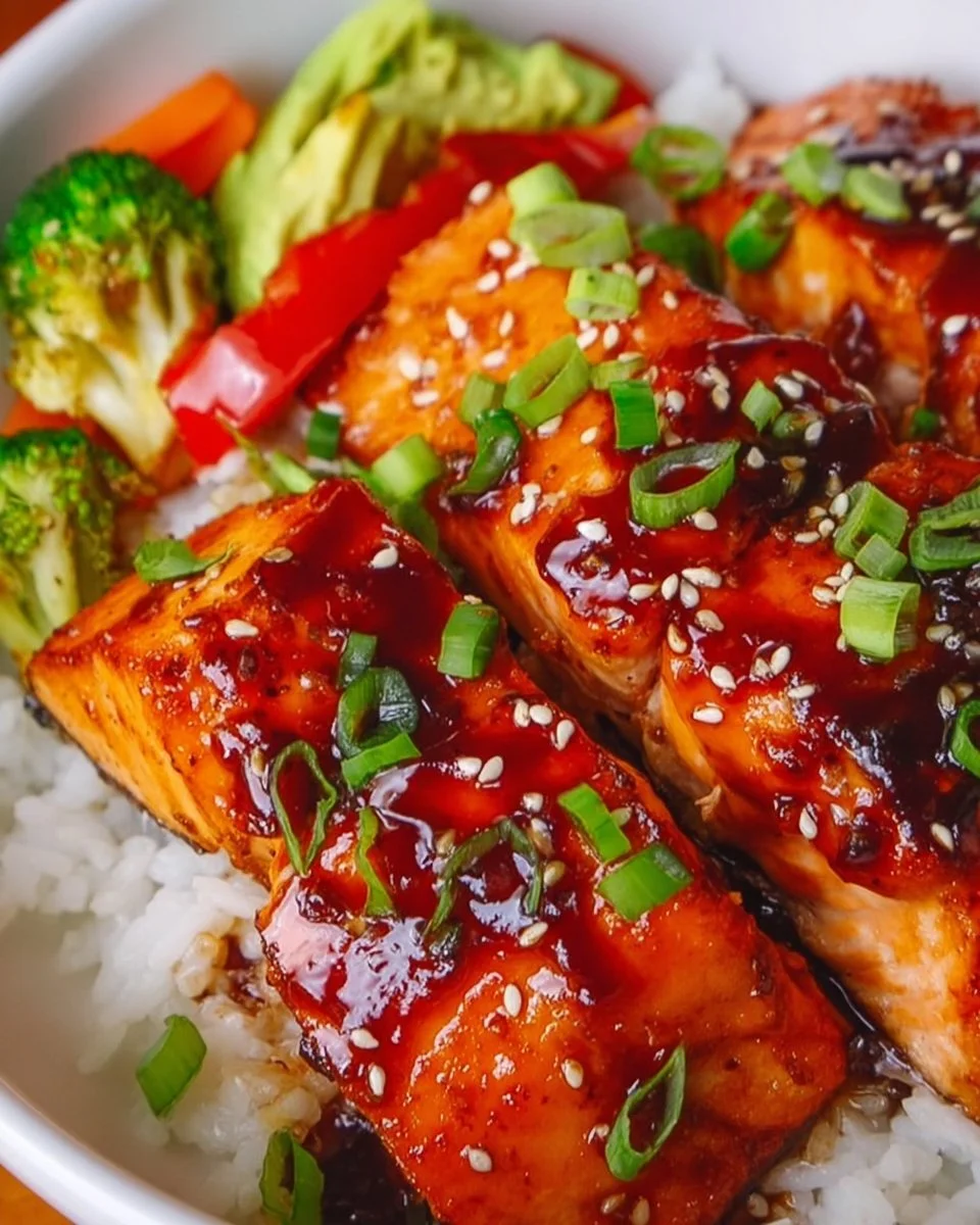 Teriyaki Glazed Salmon Rice Bowls