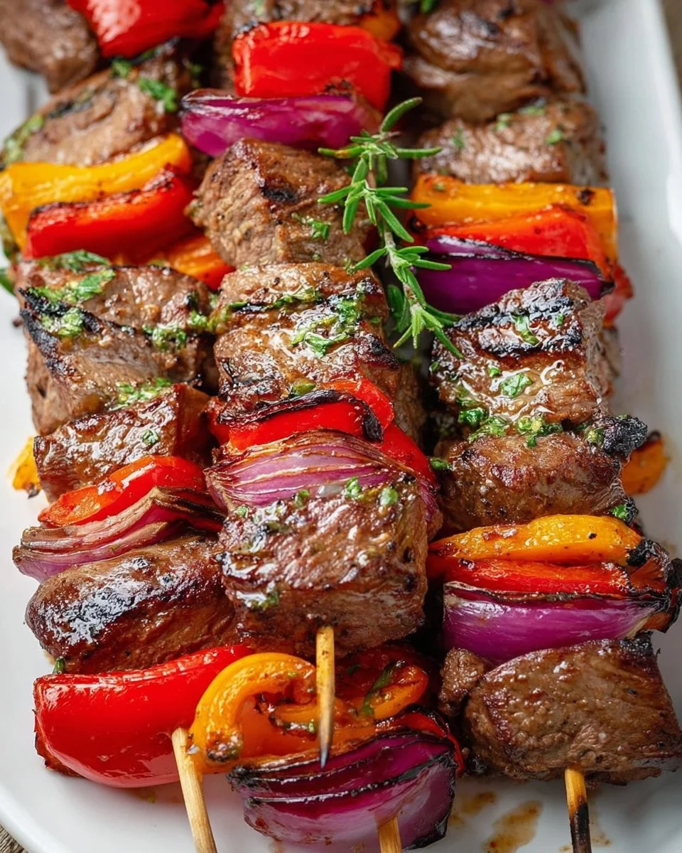 The Best, Juicy Grilled Steak Kabobs (video)